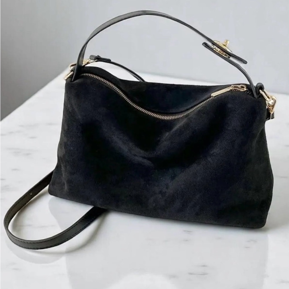 Elegant Black Suede Women's Bag